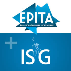 Logo de l'EPITA (École d'Ingénieur) et de l'ISG (École de Commerce)